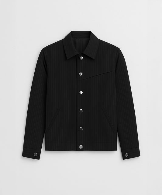 Classic Striped Buttoned Jacket