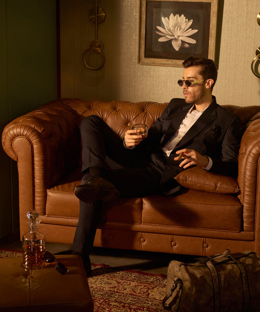 Double-Breasted Striped Tailored Fit Blazer (Blazer Only)