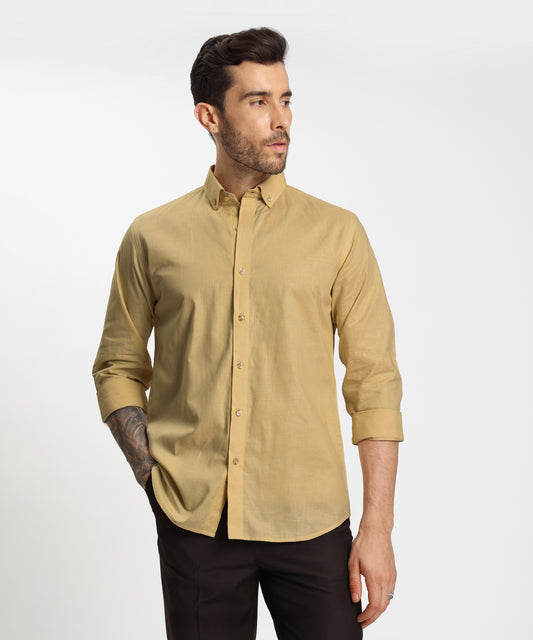 Casual Linen Blend Button Down Shirt