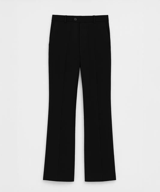 Buttoned Wrinkle-Free Bootcut Trousers