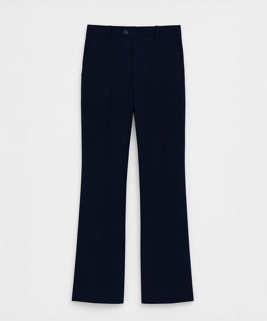 Buttoned Wrinkle-Free Bootcut Trousers