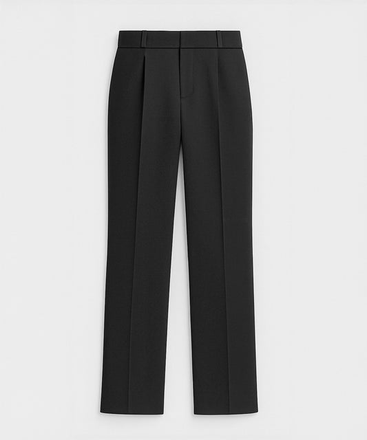 Classic Single-Pleated Straight Trousers