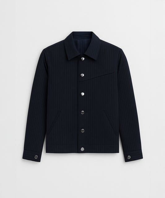 Classic Striped Buttoned Jacket