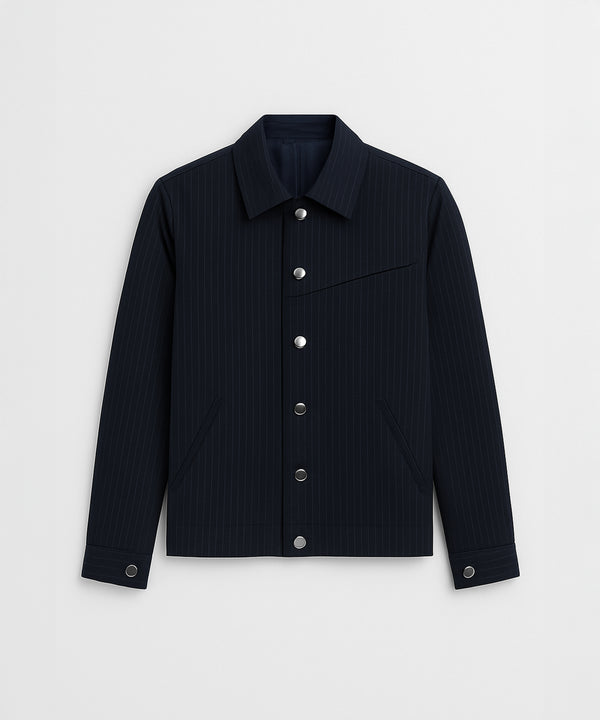 Classic Striped Buttoned Jacket