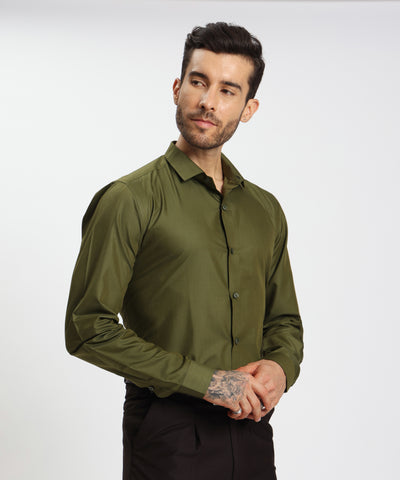 Dev 1 Classic Tailored Shirt Olive